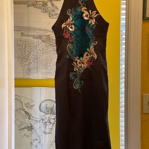 Super Hot Karen Millen London Embroidered Wiggle Dress